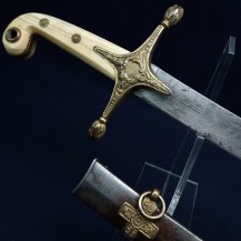 British c1860 Warwickshire Yeomanry Cavalry Officers Full Dress Mameluke Sword by Hamburger Rogers and Co 1